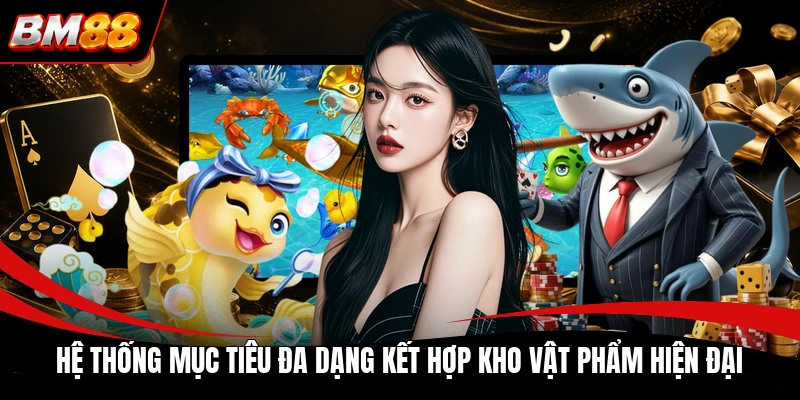Hệ thống mục tiêu đa dạng kết hợp kho vật phẩm hiện đại